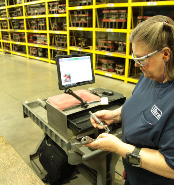 Quality audit checks on the manufacturing floor