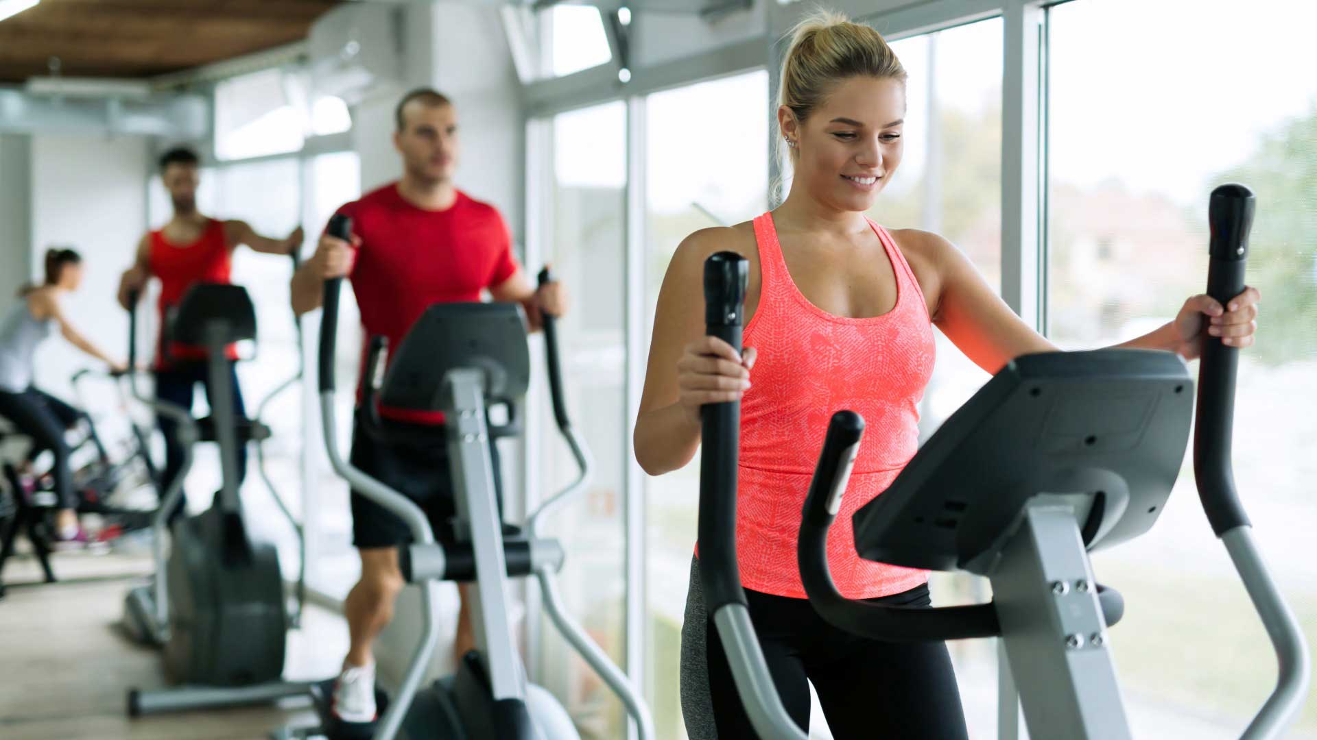 People on elliptical machines: Fitness Industry