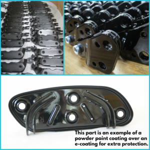 Coatings on stamped metal parts