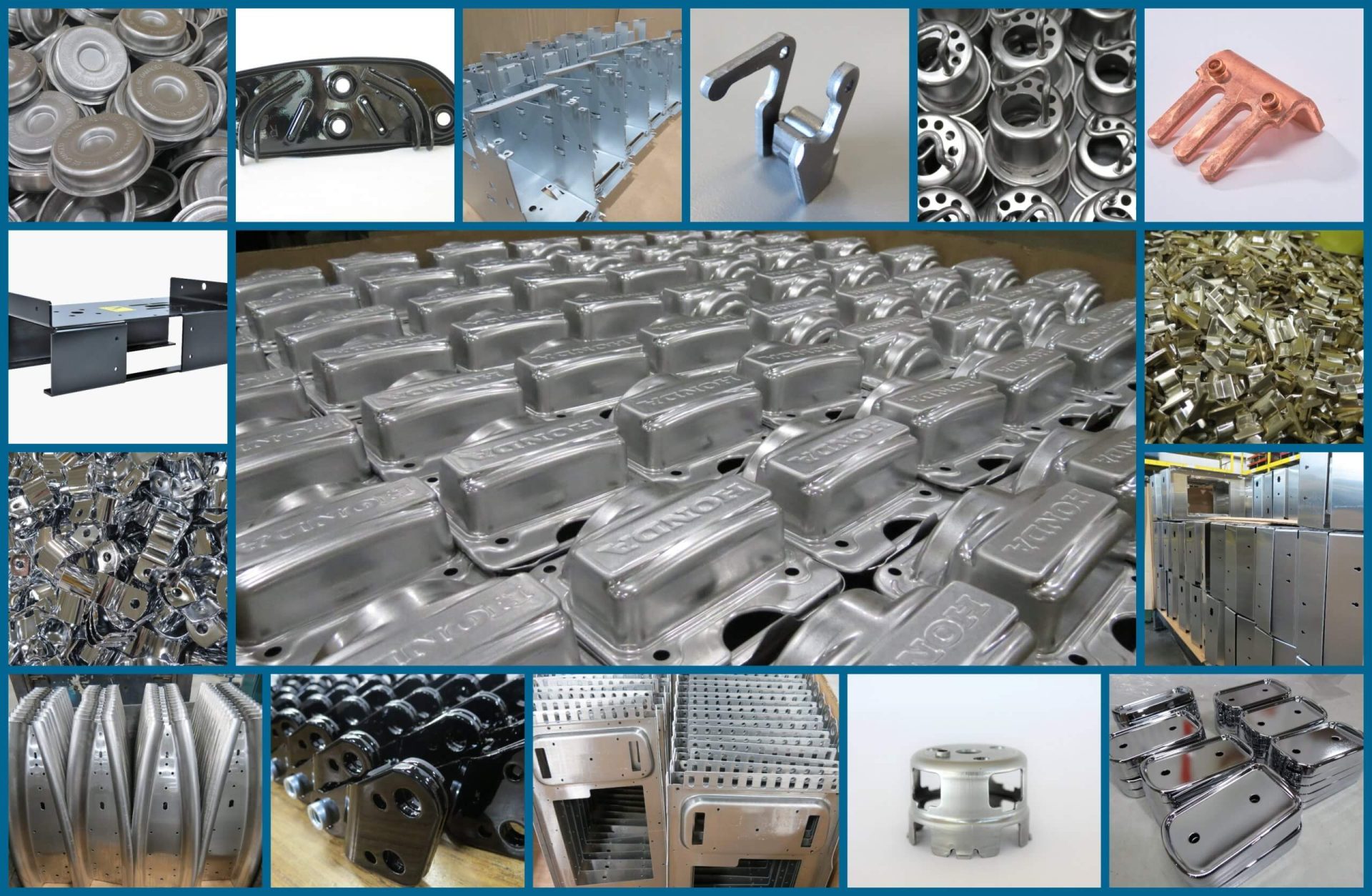Collage of images showing metal component manufacturer